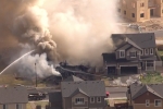 Denver home explosion, Denver home explosion, construction crew helps after explosion at home, Twilight
