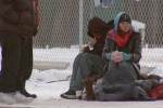 Denver freezing temperature, Homeless people, homeless man finds support in freezing temperatures in denver, Sleeping bags