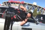 Stunt in Oakland, Zastv, man gets booked for performing insane stunt, Funny videos
