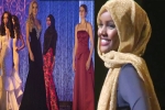 hijab in beauty pageant, Muslim woman in hijab, muslim woman wears hijab burkini in minnesota beauty pageant, Swimsuit