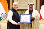 Order of Mubarak Al Kabeer, Narendra Modi latest, narendra modi gets kuwait s highest honour, Narendra modi in kuwait