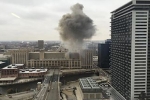 fire at Old chicago Post office, fire, old chicago main post office building caught fire, Eisenhower expressway