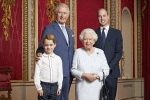 Charles, Queen Elizabeth, portrait of the queen with the three future kings released, Buckingham palace