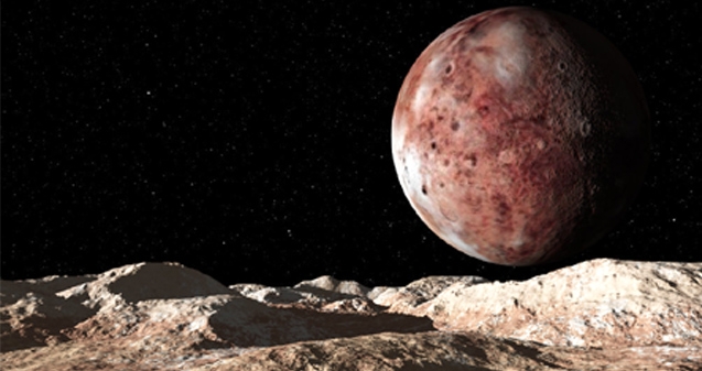 Pluto's largest moon Charon, clicked!},{Pluto's largest moon Charon, clicked!