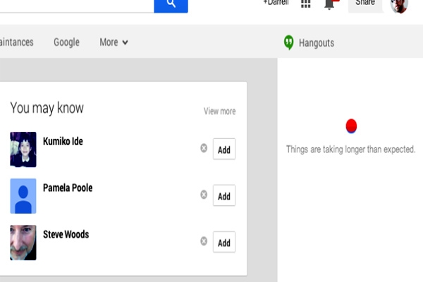 Google Hangouts, Spreadsheets, Chat face down time