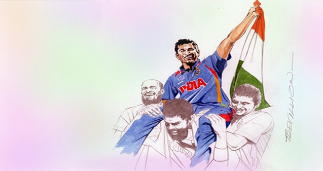 Sachin's final run ends at 74},{Sachin's final run ends at 74