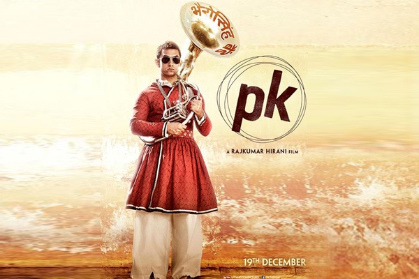 Aamir Khan blows his own trumpet in PK second poster},{Aamir Khan blows his own trumpet in PK second poster