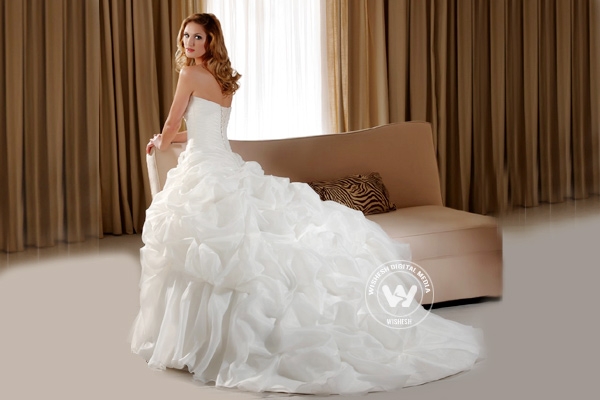 Charity shop selling designer wedding dresses attracts brides},{Charity shop selling designer wedding dresses attracts brides